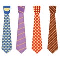 Men accessories ties, set colored neckties icons