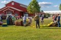 Men assembling a hot air balloon Royalty Free Stock Photo