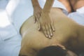 Men at back massage. Royalty Free Stock Photo