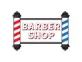 men barbershop hairstylist banner logo badge vector design