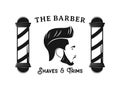 men barbershop hairstylist banner logo badge vector design