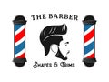 men barbershop hairstylist banner logo badge vector design