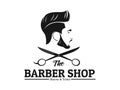 men barbershop hairstylist banner logo badge vector design