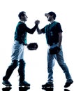 Men baseball players silhouette isolated Royalty Free Stock Photo