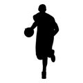 Men Basketball player silhouette dribble illustration on isolated background Royalty Free Stock Photo