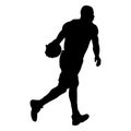 Men Basketball player silhouette dribbling the ball turn to left side illustration on isolated background Royalty Free Stock Photo