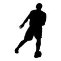 Men Basketball player silhouette perspectiveright side illustration on isolated background Royalty Free Stock Photo