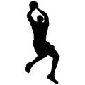 Men Basketball player silhouette pull the ball to the basket to get score illustration on isolated background Royalty Free Stock Photo