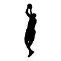 Men Basketball player silhouette slam dunk illustration on isolated background Royalty Free Stock Photo