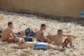 Men on the beach, Lebanon