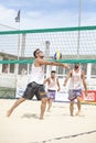 Men beach volleyball players. Italian national championship Royalty Free Stock Photo