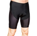 Men in black tight cycling shorts Royalty Free Stock Photo