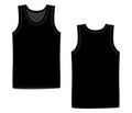 Men black vest underwear. White tank top in front and back views