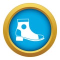 Men boot icon blue vector isolated