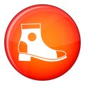 Men boot icon, flat style