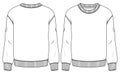 Men Boys Sweatshirt fashion flat sketch template. Technical Fashion Illustration. Boys Fleece top