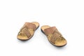 Men brown leather sandals or flip flop shoes. Royalty Free Stock Photo