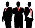 Men are businessmen. Silhouette of a man with a red tie. Business people. Managers.