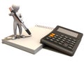Men with calculator and notebook Royalty Free Stock Photo