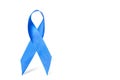 Men cancer. Awareness of men health in November with blue prostate cancer ribbon isolated on white background. Adrenocortical