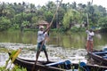 Men in canoe in Backwaters Royalty Free Stock Photo