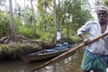Men in canoe in Backwaters Royalty Free Stock Photo