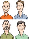 Men cartoon faces