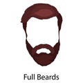 Men cartoon hairstyles with beards and mustache.Vector illustration with hipsters hairstyles on a white