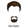 Men cartoon hairstyles with beards and mustache.Vector illustration with hipsters hairstyles on a white