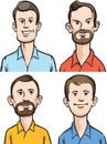 Men cartoon portraits