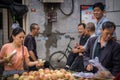 Men chatting in Muslim Quarter in Xian