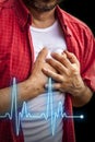 Men with chest pain - heart attack Royalty Free Stock Photo
