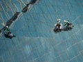 Men cleaning glass building Royalty Free Stock Photo