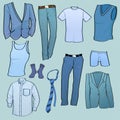 Men clothes icons Royalty Free Stock Photo