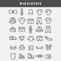 Full color men clothes icon set vector illustration Royalty Free Stock Photo