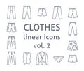 Men clothes simple flat line vector icons