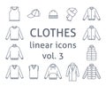 Men clothes simple flat line vector icons