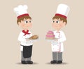 Men cooking chief Vector. Cartoon characters