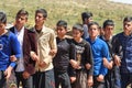 Men dansing Lurish dances on wedding ceremony in the village. Lorestan Province. Iran