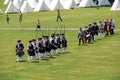 Men dressed in soldier`s uniforms, re-enacting the war, Fort Ontario, New York, 2016