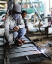 Men with Drill Machine Royalty Free Stock Photo