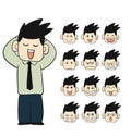 Men emotions faces characters Royalty Free Stock Photo