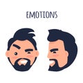 Emotions. Face from Different Angles Illustration