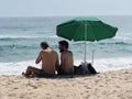 Men Enjoying A Day At The Beach On Ilha De Tavira Portugal