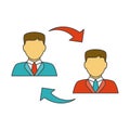 Men exchanging flat line icon Royalty Free Stock Photo