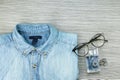 Men Fashion, Casual outfits, Blue jeans Shirt, Perfume.