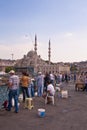 Men fishing on Galata Bridge in Istanbul