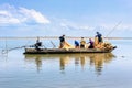 Fishing on Tri An lake, Dong Nai province, Vietnam. Royalty Free Stock Photo