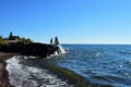 Men fishing at a point in the North Shore, Minnesota