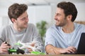 men fixing a drone Royalty Free Stock Photo